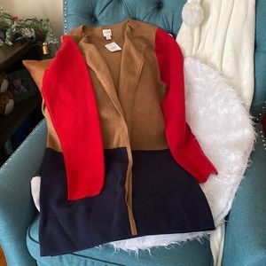 J Crew NWT color block cardigan sweater jacket